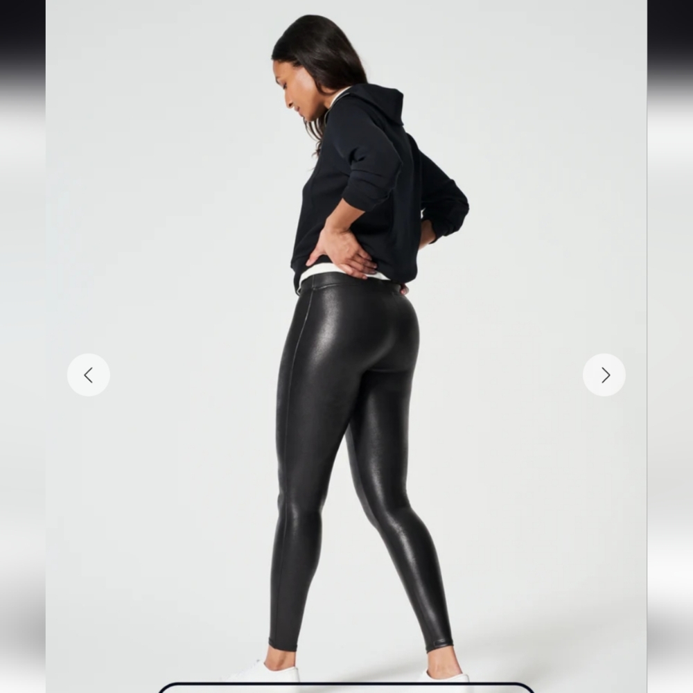 Spanx Faux Leather Leggings Pants Grunge Alt Fairy Goth Minimalist Sz M